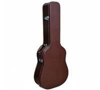 Fonowx Music Case Custodia Chitarra Acustica in Legno Robusto con Imbottitura Interna Manico Ergonomico Serratura Scomparto Accessori Adatta a Musicisti Professionisti Eventi, Brown