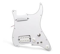 Fonowx Music Pickup Panel Piastra Battipenna Assemblata Pickup Humbucker Mini Humbucker con Alnico 5 Pannello PVC Fori Predisposti Viti Incluse Doppio Coil, Bianco
