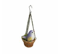 Fonowx Nido per Uccellini in Miniatura Nido Decorativo Cestino Appeso Ornamento per Casa Delle Bambole Accessorio Miniatura in Lega Tocco Artigianale Adatto, Blu