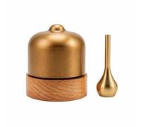 Fonowx Oggetto per Meditazione di Piccole Dimensioni in Ottone Composito con Silicone per Arredamento Minimalista E Contemplazione, Base In Legno Mini