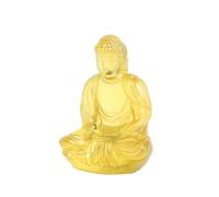 Fonowx Ornamento di Buddha in Cristallo Trasparente con Linee Eleganti E Posizione Stabile per Meditazione E Contemplazione Adatta per Tempio E Camera da Letto, Giallo