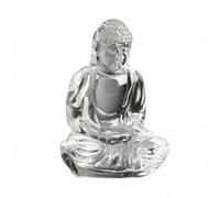 Fonowx Ornamento di Buddha in Cristallo Trasparente con Linee Eleganti E Posizione Stabile per Meditazione E Contemplazione Adatta per Tempio E Camera da Letto, Bianco