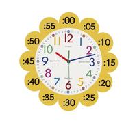 Fonowx Orologio Didattico per Bambini con Quadrante Bianco E Numeri Colorati Orologio da Parete con Cornice a Forma di E Lancette Chiare per Insegnare il , 20 CM , Stile 1