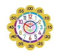 Fonowx Orologio Didattico per Bambini con Quadrante Bianco E Numeri Colorati Orologio da Parete con Cornice a Forma di E Lancette Chiare per Insegnare il , 25 CM , Stile 2