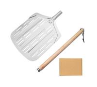 Fonowx Paletta per Pizza Staccabile Paletta Pizza Pala Pizza Spatola Pizza in Alluminio con Manico in Legno Manico in Quercia Solido per Presa Stabile E, 89.5 Cm, style to 6
