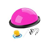 Fonowx Palla di Equilibrio con Elastico di Resistenza - Mezza Palla da Ginnastica - Attrezzo per L'allenamento Dell'equilibrio per La Ginnastica, Rosa Rossa