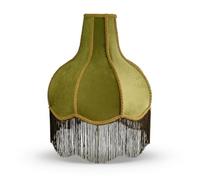 Fonowx Paralume in Flanella con Design a Pagoda E Frange Sul Bordo Inferiore per Lampada da Base Standard Adatto per Camera da Letto, Paralume In Velluto Verde Con Frange
