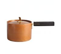 Fonowx Pentola in Rame Martellato con Coperchio Casseruola Padella Spessore Rinforzato per Durata E Efficienza Termica Manico Dritto Lungo per Presa Sicura, Senza Beccuccio