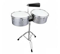Fonowx Percussione Timbales Tamburo Pratica Cowbell Supporto Montato Elettroplaccato Risposta Chiara Adatto per Esercitazione Concerto Ensemble Latino Miglioramento Delle Competenze Musicali