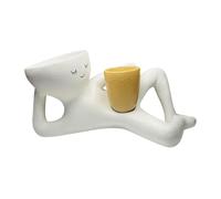 Fonowx Piante Lazy Guy Contenitore di Piante Uniche con Due Fori di Drenaggio per Uso Interno, Giallo