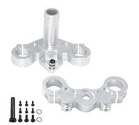 Fonowx Piastra Motocicletta Piastra Tripla Morsetto Forcella Staffa Anteriore Supporto Sterzo Lavorata CNC in Lega 7075 per Montaggio Compatto E Stabile, Argento