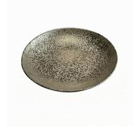 Fonowx Piatto per Sushi E Sashimi in Ceramica con Finitura Ruvida E Rustica per una Presentazione Culinaria Raffinata di, Rotondo, Punti Argentati, Ceramica, 36 × 36 × 8 Cm, 36 × 36 × 8 Cm