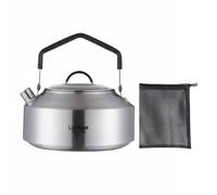 Fonowx Picnic Kettle in Acciaio 316L con Design Efficiente Manico Anti-calore E Beccuccio a Versamento Diretto Adatto per Campeggio Cucina Domestica Escursioni, 1000ML, Con Borsa