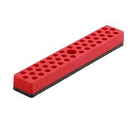 Fonowx Porta-inserti Esagonali Da 1/4" - Organizer Professionale Multifunzione con 43 Fori, Dimensioni 18×3,1 Cm, per Punte Da Trapano E Cacciavite, Rosso