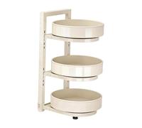 Fonowx Portaspezie Organizer Ripiano Cucina Scaffale Ferro Portaoggetti Vasetti Espositore Pratico Adatto per Cucina Ristorante Ordinamento, Bianco, 3 Strati