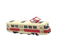 Fonowx Pull Back Bus Autobus a Retrocarica Modellino in Lega per Bambini Suoni Luci Attrattivo Adatto per Decorare Collezionare Regalare, Rosso
