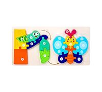 Fonowx Puzzle di Forme con Figure di Animali del Ciclo Vitale, Abbinamento di Forme, Sviluppo Cerebrale, creatività, Immaginazione, attività di Apprendimento, Farfalla