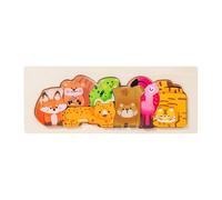Fonowx Puzzle per Bambini Cartone Animato Puzzle in Legno Giocattoli Educativi Interattivi Pezzi Grandi Materiale Sicuro Adatto per Apprendimento Famiglia, Animali della Foresta