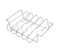 Fonowx Raffitto per Grill a Costine con 4 Slot 26x31,5x7,3 cm per Accessori per arrosti in Acciaio