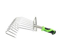 Fonowx Rastrello a Mano Portatile Giardino Acciaio Inox Manico Confortevole Antiscivolo per Aerare Terreno Scavare Sabbia Raccolta Vongole E Ortaggi Sistemaz, Style a