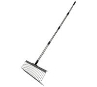 Fonowx Rastrello da Giardino per Terreno Attrezzo per Paesaggistica E Rastrello Robusto con L per Afferrare Muschio Adatto per Giardinieri Esperti, 160 Cm 4 Sezioni