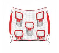Fonowx Rete da Allenamento Sportivo Rete da Lancio Rete da Rete con Cinque Obiettivi Progressiva E Variazione Esercizi Facile da Spostare tra Giardino Campo, Rosso