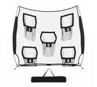 Fonowx Rete da Allenamento Sportivo Rete da Lancio Rete da Rete con Cinque Obiettivi Progressiva E Variazione Esercizi Facile da Spostare tra Giardino Campo, Nero