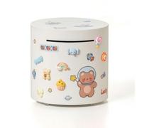 Fonowx Salvadanaio Bambini Cilindrico in Acciaio Inox Cassetta Contanti Contenitore Risparmio Banca Monete Fessura per Banconote E Base Apribile Adatto a, 山矾白, 大号