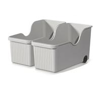 Fonowx Scatola Portaoggetti da Cucina Set di Organizzatore Contenitore Ripiano in PP con Design Minimalista E Trasporto Adatta a Armadietti Piano di Lavoro Sottolavello Casa, Grigio