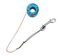 Fonowx Scuba Diving Reel Bobina Finger Spool Durevole con Linea Arancione Alta Resistenza Doppia Girella in Ottone Clip in Acciaio Inox Adatta a Immersioni P, Blu