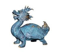 Fonowx Scultura con Testa di Drago in Rame Lavorato a Mano con Motivo per Decorazione da Scrivania E Regalo Collezionistico, M