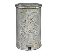 Fonowx Secchio Decorativo Pedale Esterno Retrò con Robusto Materiale in Ferro E Finitura Effetto Usurato Adatto per Raccolta dei Rifiuti in Cortile Villa, HA1302