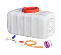 Fonowx Serbatoio per L'acqua, Secchio Orizzontale, Multiuso con Rubinetto E Tubo Flessibile, Brocca per Campeggio, Casa E Veicolo, Bianco 47.5 kg