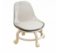 Fonowx Sgabello Basso con Schienale Leggero | Imbottito, Sgabello con Schienale in Acrilico, Co, Mini Sedile Rotelle, per Spazi Piccoli, Pulizie Domestiche, Grigio