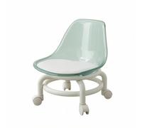 Fonowx Sgabello Basso con Schienale Leggero | Imbottito, Sgabello con Schienale in Acrilico, Co, Mini Sedile Rotelle, per Spazi Piccoli, Pulizie Domestiche, Verde