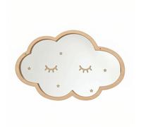 Fonowx Specchio da Parete per Bambini Specchio Bambini Specchio Murale Specchio Cameretta con Acrilico Leggero E Cornice in Legno 3.5mm Funzionale per Cura, 18-28cm, Cloud