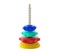 Fonowx Stacker Classico Giocattolo Torre Impilabile Arcobaleno Ruota Rotante Sensoriale Riconoscimento Colori Coordinazione Occhio Mano Adatto a, Come immagine, 4 strati