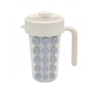 Fonowx Stampi Ghiaccio Silicone Acciaio Inox Bicchiere con Coperchio E Manico Integrato Corpo Flessibile Che Facilita il Rilascio Cubetti Struttura Durevole, Bianco Riso, 600ml