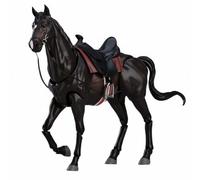 Fonowx Statua Equestre Cavallo Statuetta Modellino PVC Ornamentale Articolata per Creare Pose Dinamiche Adatta Colleziona Scena Creativa Decorazione d'Interni, Nero