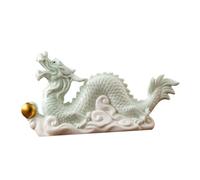Fonowx Statuetta di Drago Cinese, Ornamento per Il Tè, Statua Del Drago Della Ricchezza, Statuetta Feng Shui per Camera Da Letto, Libreria, Tavolo Da Pranzo, Celadon