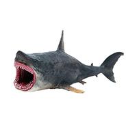 Fonowx Statuette di Squali Marini, Modelli di Creature Dipinte a Mano, Giocattolo Educativo, Oggetto da Collezione, Regalo, megalodonte