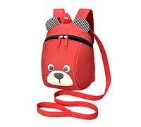 Fonowx Stoviglie a Cartoni Animati, Borsa per Libri, Zaino per Bambini, Guinzaglio Da Trekking, Guinzaglio per Zaino per Bambini, Zaino Smarrito, Bottiglia, Rosso, Taglia unica bambino