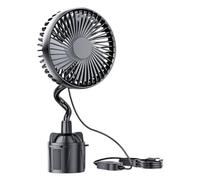 Fonowx Supporto Ventilatore Veicoli Portabevande Ventola da Auto USB Motore a Basso Rumore Testa Orientabile Stabile Adatta a Guida Viaggio Scrivania Utilizzo Casa