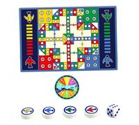 Fonowx Tappeto Gioco Del Ludo Tappeto Giochi Da Tavolo per Bambini con Scacchiera Volante Dado E Pedine Realizzato in Cotone PE Adatto a Famiglia Attività di, come descritto, 180x120x0.3cm