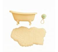 Fonowx Vasca da Bagno Giocattolo con Spugna | Stile Vintage, Vasca da Bagno con Rubinetto, Dettagliato