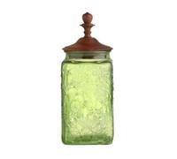 Fonowx Vaso di Decorativo con Coperchio a Forma di Pedina Salvaspazio Barattolo con Coperchio Multiuso per Elimina, Verde