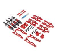 Fonowx Vehicle Compon Kit Completo Sospensioni Auto Rc Ammortizzatori Idraulici Regolabili Sterzo Cnc Tiranti in Alluminio per 1/16 Controllo Migliorato, Red