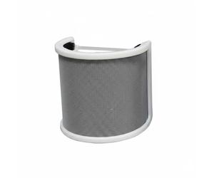 Fonowx Wind Filtro per Microfono Schermo Antivento Parabrezza Deflettore Materiali PP Acciaio Silicone Schermo Anti Montaggio Universale su Microfoni a, Bianco, Con Spugna