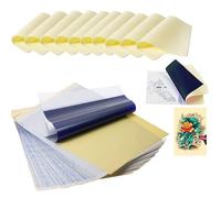 FONPOO 20 Fogli di Carta per Trasferimento di Tatuaggi e 10 Pezzi di pelle transfer in silicone per tatuaggi, Set di Pelle Sintetica Tattoo e Carta Transfer per Tatuaggi, Accessori per Tatuaggi