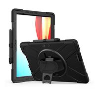 Fonrest Custodia per Microsoft Surface Pro X (2020/2019), robusta custodia con cavalletto con portapenne, guscio ibrido antiurto da 13 pollici con impugnatura girevole a 360°, tracolla (nero)